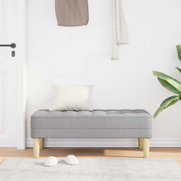 vidaXL bancă cu pernă Gri nori 113 x 57 x 39 cm țesătură