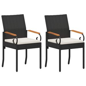 vidaXL Scaune de grădină cu pernă 2 pcs Negru și Alb crem