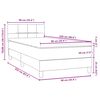 vidaXL Pat box spring cu saltea, gri deschis, 90x220 cm, catifea