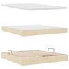 vidaXL Pat cu saltea și spațiu de depozitare Creme 160 x 200 cm