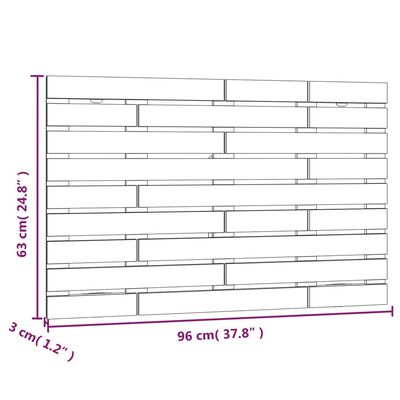 vidaXL Tăblie de pat pentru perete, 96x3x63 cm, lemn masiv de pin