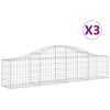 vidaXL Coșuri gabion arcuite 3 buc, 200x30x40/60 cm, fier galvanizat