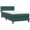 vidaXL Pat box spring cu saltea, verde &icirc;nchis, 80x210 cm, catifea