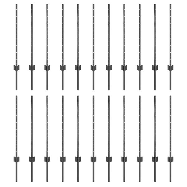 vidaXL St&acirc;lp de gard. 22 pcs Gri 120 cm Oțel