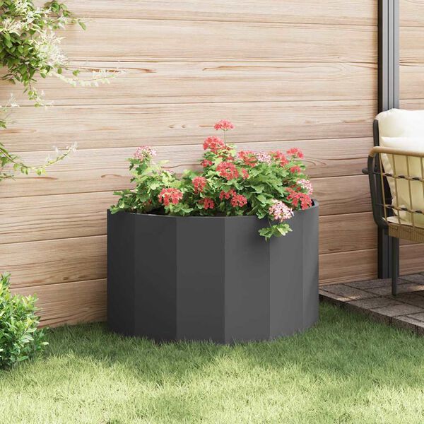 vidaXL Jardinieră Negru 90 x 45 x 50 cm Oțel