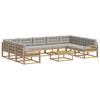 vidaXL Set de canapele de exterior cu pernă 10 pcs Alb și gri deschis