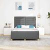 vidaXL Cadru de pat cu headboard Gri &icirc;nchis 140 x 190 cm țesătură