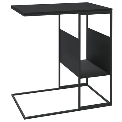 vidaXL Masă laterală, negru, 55x36x59,5 cm, lemn compozit