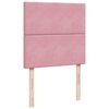 vidaXL Pat box spring cu saltea, roz, 100x200 cm, catifea