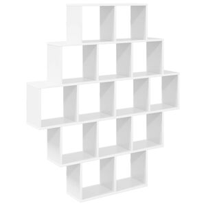vidaXL Raft de perete Alb 120 x 20 x 136 cm Lemn prelucrat