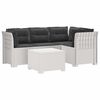 vidaXL Sofa de Grădină 4-Locuri cu Perne Aspect Ratan PP Alb