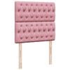vidaXL Pat box spring cu saltea, roz, 80x200 cm, catifea