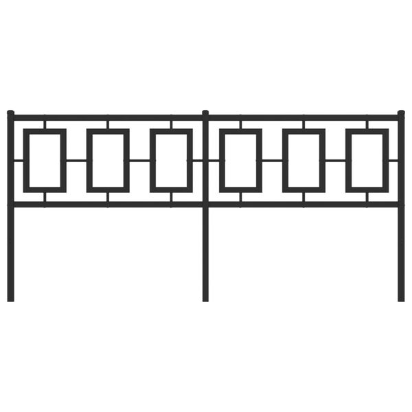 vidaXL Tăblie de pat metalică, negru, 180 cm