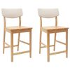 vidaXL Scaune de dining 2 buc. Lemn Solid de Cauciuc natural