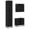 vidaXL Set de mobilier pentru baie 3 pcs Stejar Negru Lemn compozit