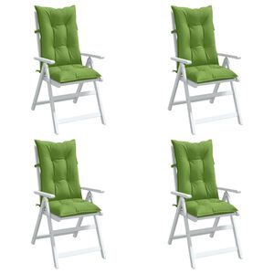 vidaXL Perne scaun spătar &icirc;nalt 4 buc. melanj verde 120x50x7 cm textil