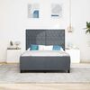 vidaXL Pat cu arcuri cu headboard Gri &icirc;nchis 140 x 190 cm Catifea