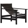 vidaXL Fotoliu de relaxare, negru, piele naturală