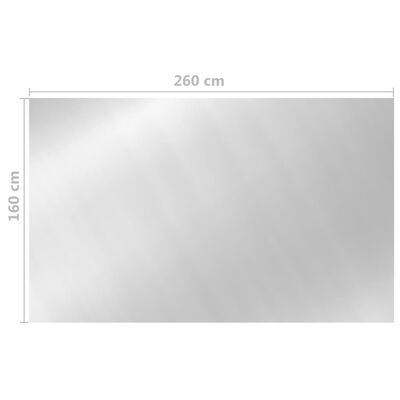 vidaXL Prelată de piscină, argintiu, 260x160 cm, PE