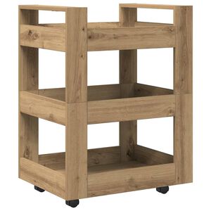 vidaXL Troler de Bucătărie Stejar Artizanal 60 x 45 x 80 cm