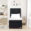 vidaXL Pat cu arcuri cu saltea cu headboard Negru 200 x 80 cm țesătură