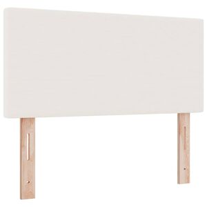 vidaXL Tăblie cap cu headboard Crem 90 cm Piele artificială