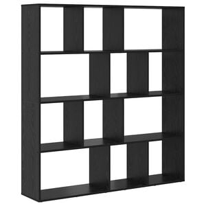 vidaXL Dulap pentru cărți 12 niveluri 132 x 29 x 141,5 cm Stejar Negru