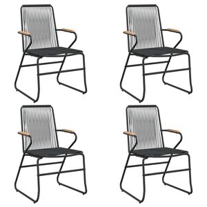 vidaXL Scaune de grădină, 4 buc., negru, 58x59x85,5 cm, ratan PVC