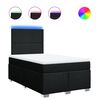 vidaXL Pat box spring cu saltea, negru, 120x190 cm, catifea