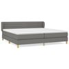vidaXL Pat box spring cu saltea, gri &icirc;nchis, 200x200 cm, textil