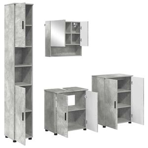 vidaXL Set de mobilier pentru baie 4 buc. Gri din beton