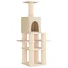 vidaXL Copac pentru pisici cu st&acirc;lpi de zg&acirc;riere din sisal Crem 180 cm