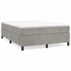 vidaXL Cadru de pat cu arcuri, gri deschis, 140x190 cm, catifea