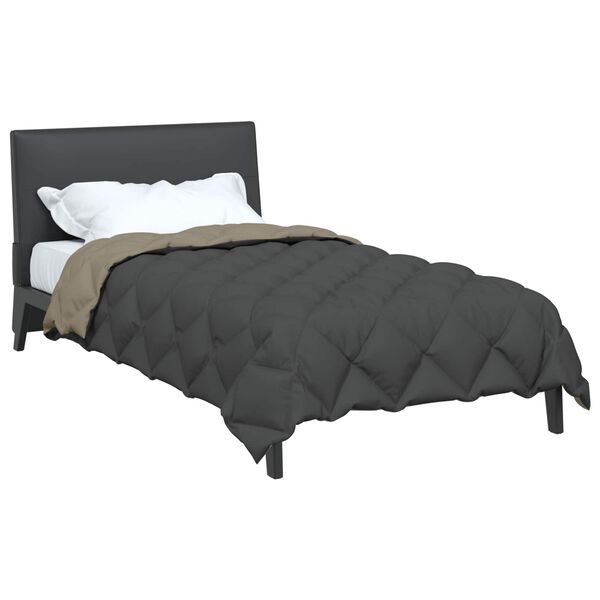 vidaXL Duvet de iarnă Gri deschis și antracit 220 x 135 cm Microfibră
