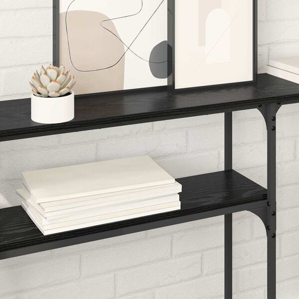 vidaXL MasaConsole Stejar Negru 146 x 22.5 x 75 cm Lemn compozit