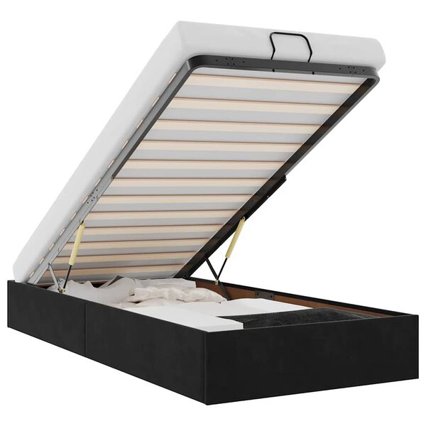 vidaXL Cadru de pat otoman fără saltea Negru 90x190 cm catifea