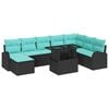 vidaXL Set de canapele pentru grădină 9 pcs Negru Rattan poli