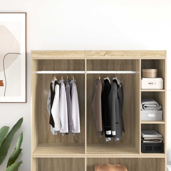 vidaXL Șină pentru dressing 2 pcs Argintiu 764 x 15 x 29 mm