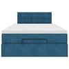 vidaXL Pat otoman cu saltea, albastru &icirc;nchis, 120x190 cm, catifea