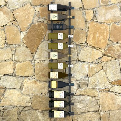 vidaXL Suport sticle de vin de perete, 24 sticle, negru, fier