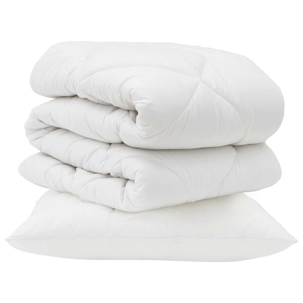 vidaXL Pilotă cu pernă 2 pcs Alb Microfibră