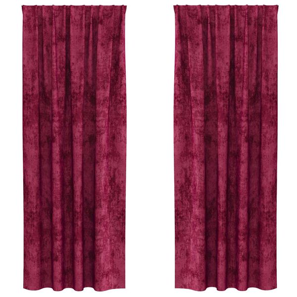 vidaXL Cortine din catifea cu perdele 2 pcs bordo 245 x 140 cm Catifea