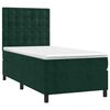 vidaXL Pat box spring cu saltea, verde &icirc;nchis, 80x200 cm, catifea