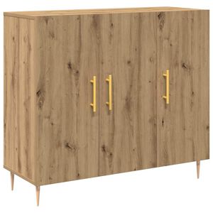 vidaXL Bufet Stejar Artizanal 90 x 34 x 80 cm Lemn compozit