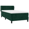 vidaXL Pat box spring cu saltea, verde &icirc;nchis, 100x200 cm, catifea