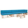 vidaXL Set mobilier paleți cu perne, 4 piese, lemn de pin tratat