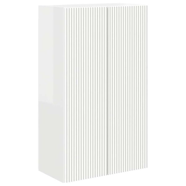 vidaXL Dulap TV de perete Alb lucios 59,5 x 31 x 100 cm Lemn compozit