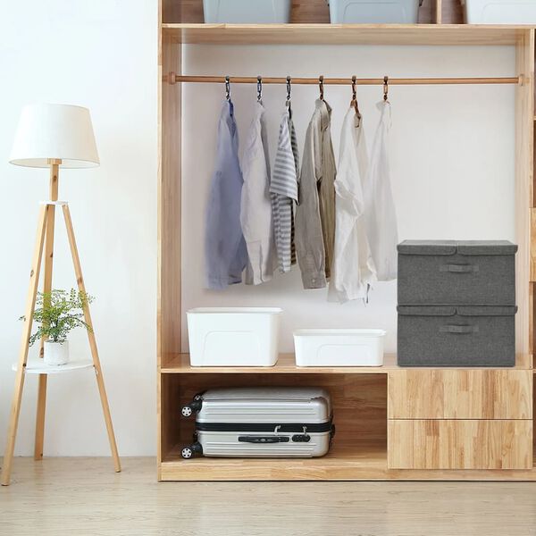 vidaXL Cutii de depozitare 2 buc. antracit 50x30x25 cm material textil