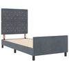 vidaXL Pat cu arcuri cu headboard Gri &icirc;nchis 90 x 190 cm Catifea