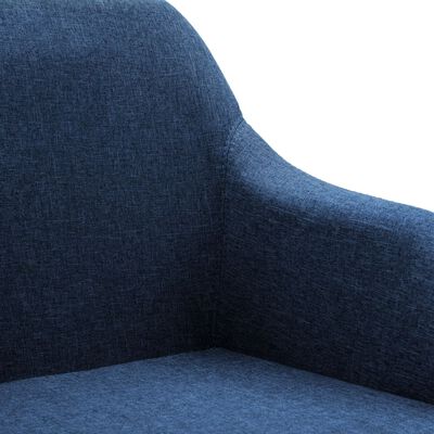 vidaXL Scaun de sufragerie pivotant, albastru, material textil